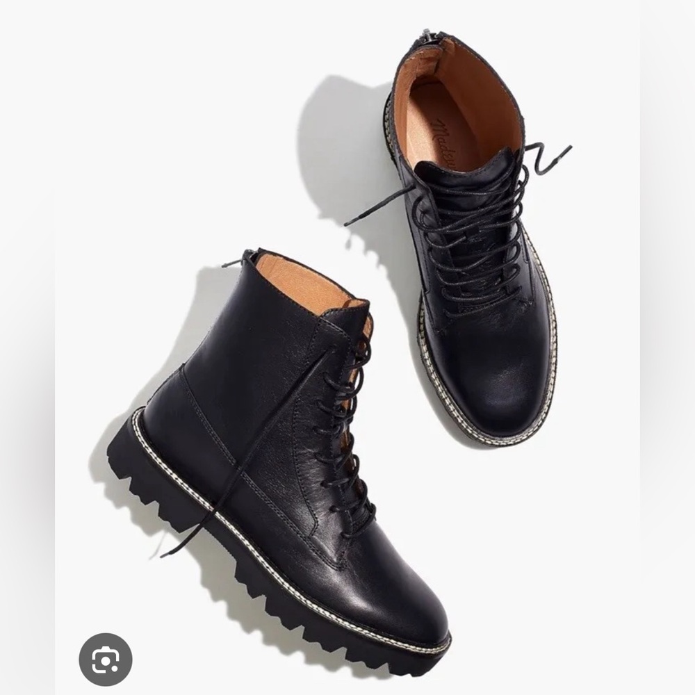 Madewell The Citywalk Lugsole Lace-Up Boot in Leather